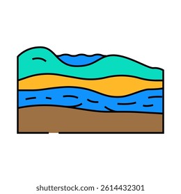 underground water hydrogeologist line icon vector. underground water hydrogeologist sign. isolated symbol illustration