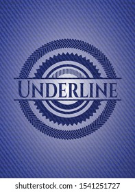 Underline with denim texture. Vector Illustration. Detailed.