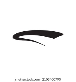 Underline feather pen stroke element, hand drawn vector illustration isolated on white background. Typography vintage lettering mark or brush swab, ink stroke.