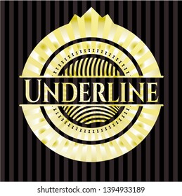 Underline gold shiny emblem. Vector Illustration. Detailed.