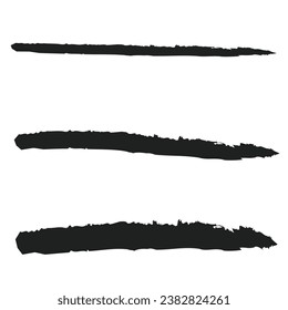 Underline grunge set of 3 hand made with brush vector