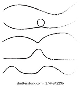 Underline hand draw vector set black