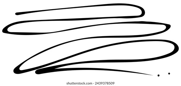 Subrayado, dibujado a mano. Plantilla de pintura para la composición de texto.  Ilustración de vector