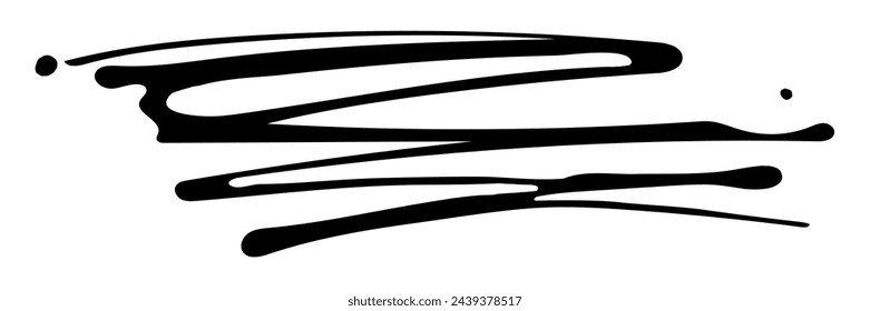 Underline, hand drawn. Paint template for text composition.  Vector illustration