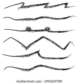 Underline hand made with brush set vector
