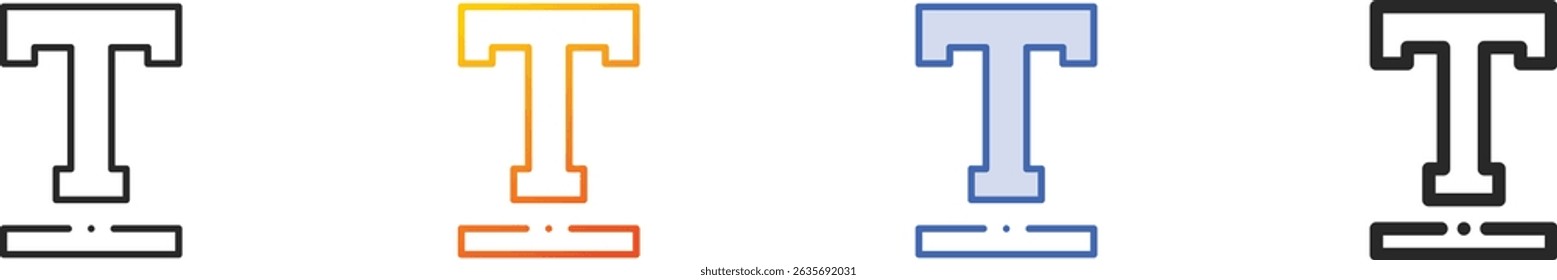 Unterstreichungssymbol.Dünne Linie, Farbverlauf, blauer Strich und fettgedrucktes Design einzeln auf weißem Hintergrund