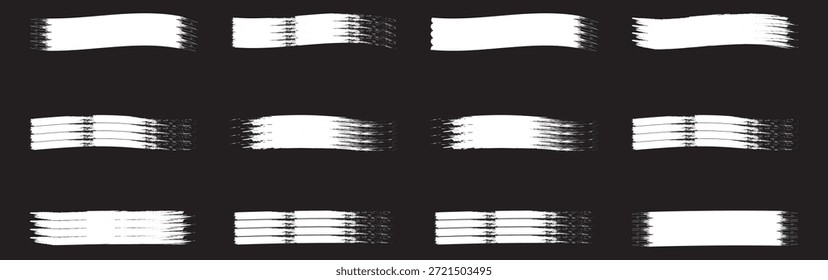 Unterstreichen einzeln auf transparent. Kreide-Grunge-Pinsel. Horizontale Linien aus Holzkohlebleistift. Handgemalte Kreidepinsel. 