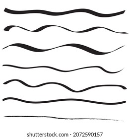 Underline and line hand made with brush on background vector