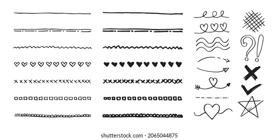 underline set, arrows, star, check mark, etc.