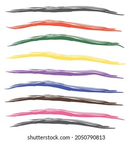 Underline set hand made with brush vector on background
