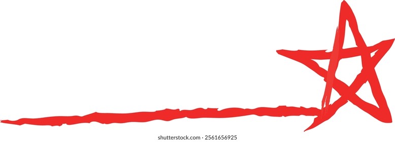 underline with a star on a white background