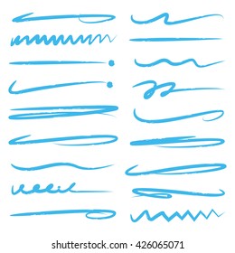 underline stroke set, hand lettering underlines, brush line set