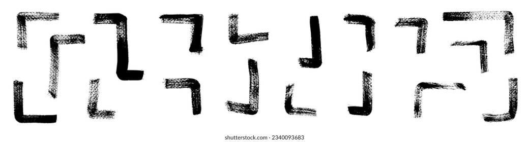 Underline strokes made with a brush, paint lines. Chalk, pen, and marker accents creating curves. Pencil marks with grunge flourish. Flat vector illustrations isolated on white background