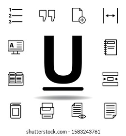 underline text icon. Can be used for web, logo, mobile app, UI, UX