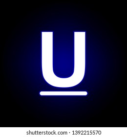 underline text icon in neon style. Can be used for web, logo, mobile app, UI, UX