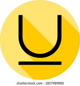 underline, text outline icon in long shadow style