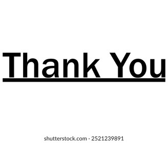 underline thankyou text vector icon