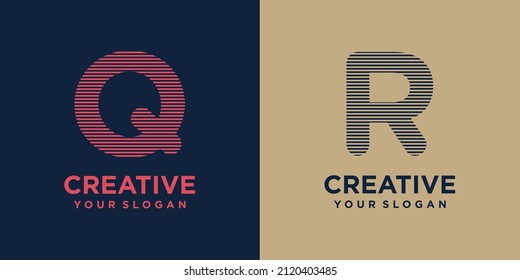 Underlined letters Q and R logo