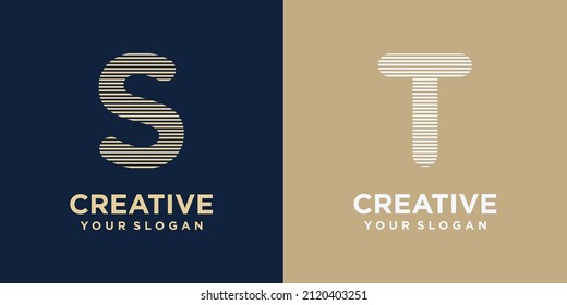 Underlined letters S and T logo