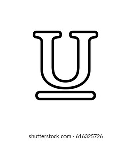 Underlined text line icon