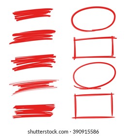 underlines, brush line and circle rectangle marker for highlight and emphasis some text