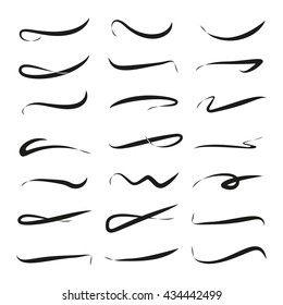 underlines lettering lines isolated on white
