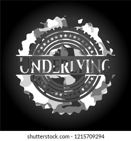 Underlying grey camouflage emblem