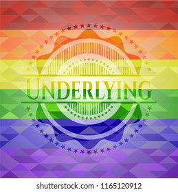 Underlying lgbt colors emblem 
