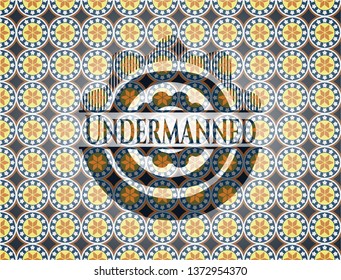 Undermanned arabesque emblem background. arabic decoration.