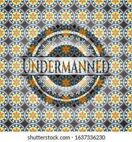 Undermanned arabic emblem background. Arabesque decoration.