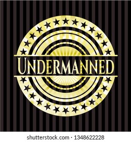 Undermanned gold emblem or badge
