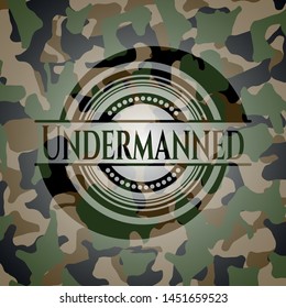 Undermanned on camouflage texture. Vector Illustration. Detailed.