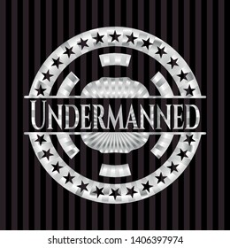 Undermanned silver shiny emblem]. Vector Illustration. Mosaic.