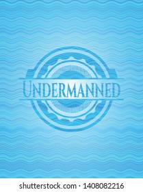 Undermanned water wave representation badge background. Vector Illustration. Detailed.
