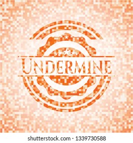 Undermine orange mosaic emblem with background