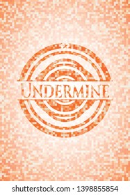 Undermine orange mosaic emblem with background