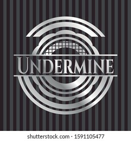 Undermine silver badge. Vector Illustration. Mosaic.
