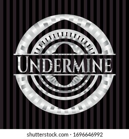 Undermine silver badge. Vector Illustration. Mosaic.