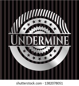 Undermine silvery badge. Vector Illustration. Mosaic.