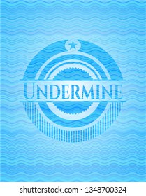 Undermine water wave representation style emblem.