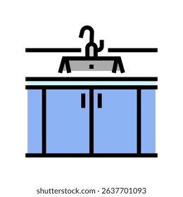 undermount sink color icon vector. undermount sink sign. isolated symbol illustration