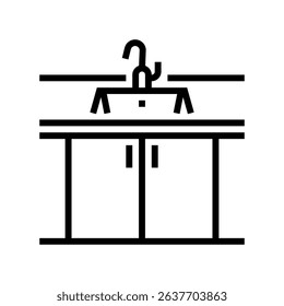 undermount sink line icon vector. undermount sink sign. isolated contour symbol black illustration