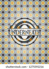 Underneath arabesque emblem. arabic decoration.