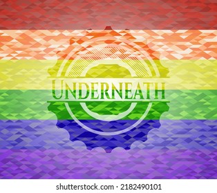 Underneath lgbt colors emblem. Vector Illustration. Mosaic. 