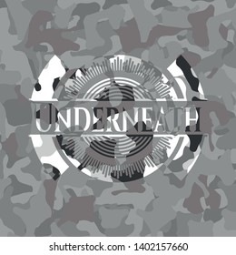 Underneath on grey camo texture