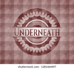 Underneath red badge with geometric background. Seamless.