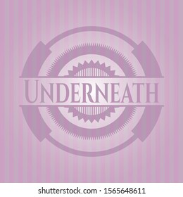 Underneath retro pink emblem. Vector Illustration. Detailed.
