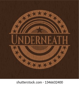Underneath wood signboards