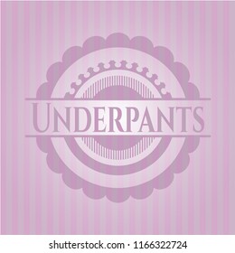 Underpants badge with pink background