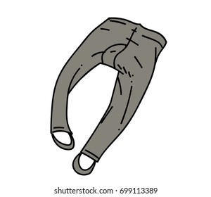 Underpants cartoon hand drawn image. Original colorful artwork, comic childish style drawing.